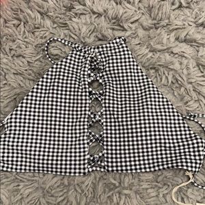 CHECKERED BIKINI TOP